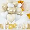 12pcs Cream White Heart Balloons – 18" Sand White & Gold Foil Balloons for Boho Baby Shower, Birthday, Bridal Shower, Wedding Party Decorations